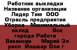 Работник выкладки › Название организации ­ Лидер Тим, ООО › Отрасль предприятия ­ Уборка › Минимальный оклад ­ 28 000 - Все города Работа » Вакансии   . Марий Эл респ.,Йошкар-Ола г.